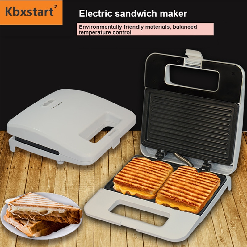 220v elektrisk sandwich maker hjem panini morgenmad maskine 2 stykker konstant temperatur brødrister non-stick belægning