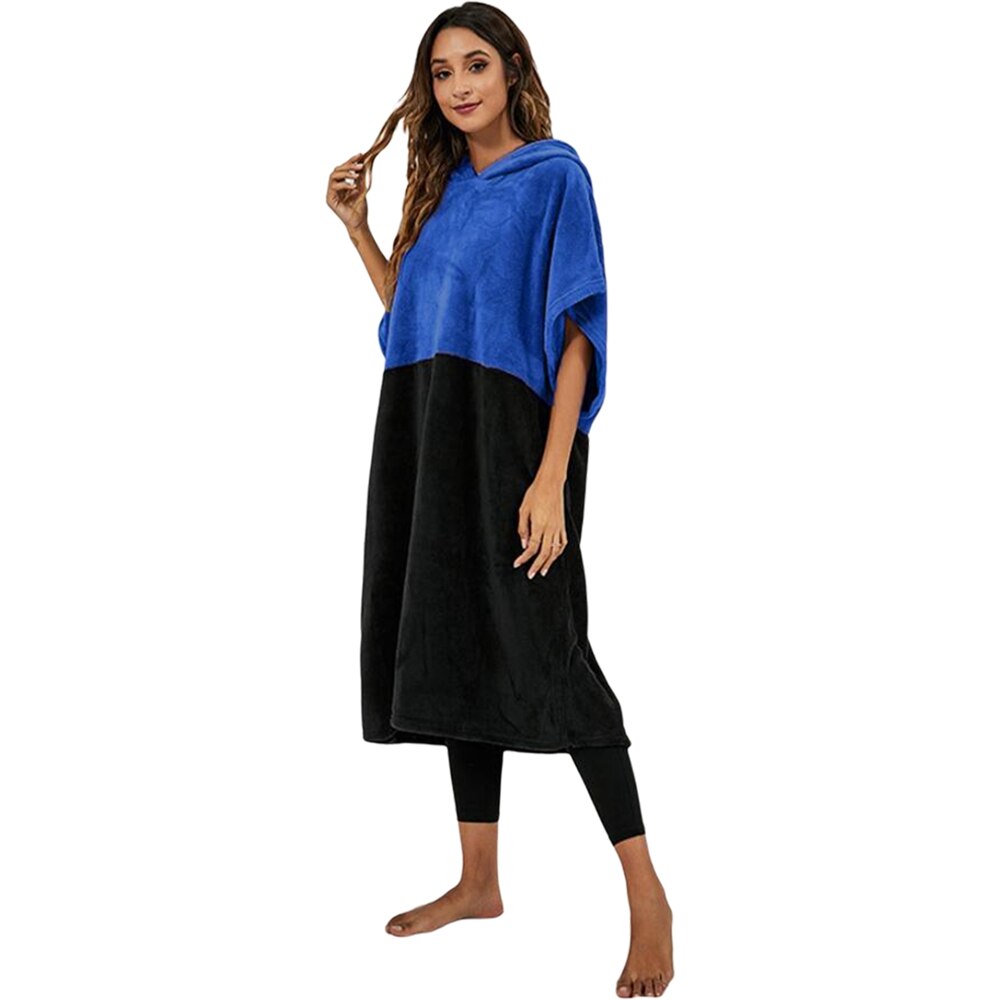 Toalla de playa con capucha gruesa Extra grande para mujer, Poncho de Surf con contraste de Color, secado rápido, toalla de microfibra, FGRTSD1: L / M