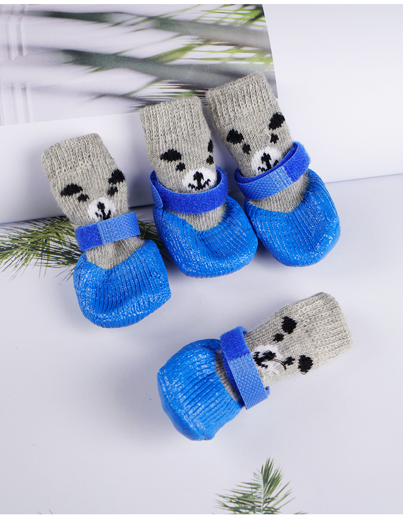 Buty dla psa skarpety Outdoor Indoor wodoodporne antypoślizgowe buty dla psa skarpetki dla kota Pet ochraniacz na łapy dla małych średnich psów perro: C-blue / M