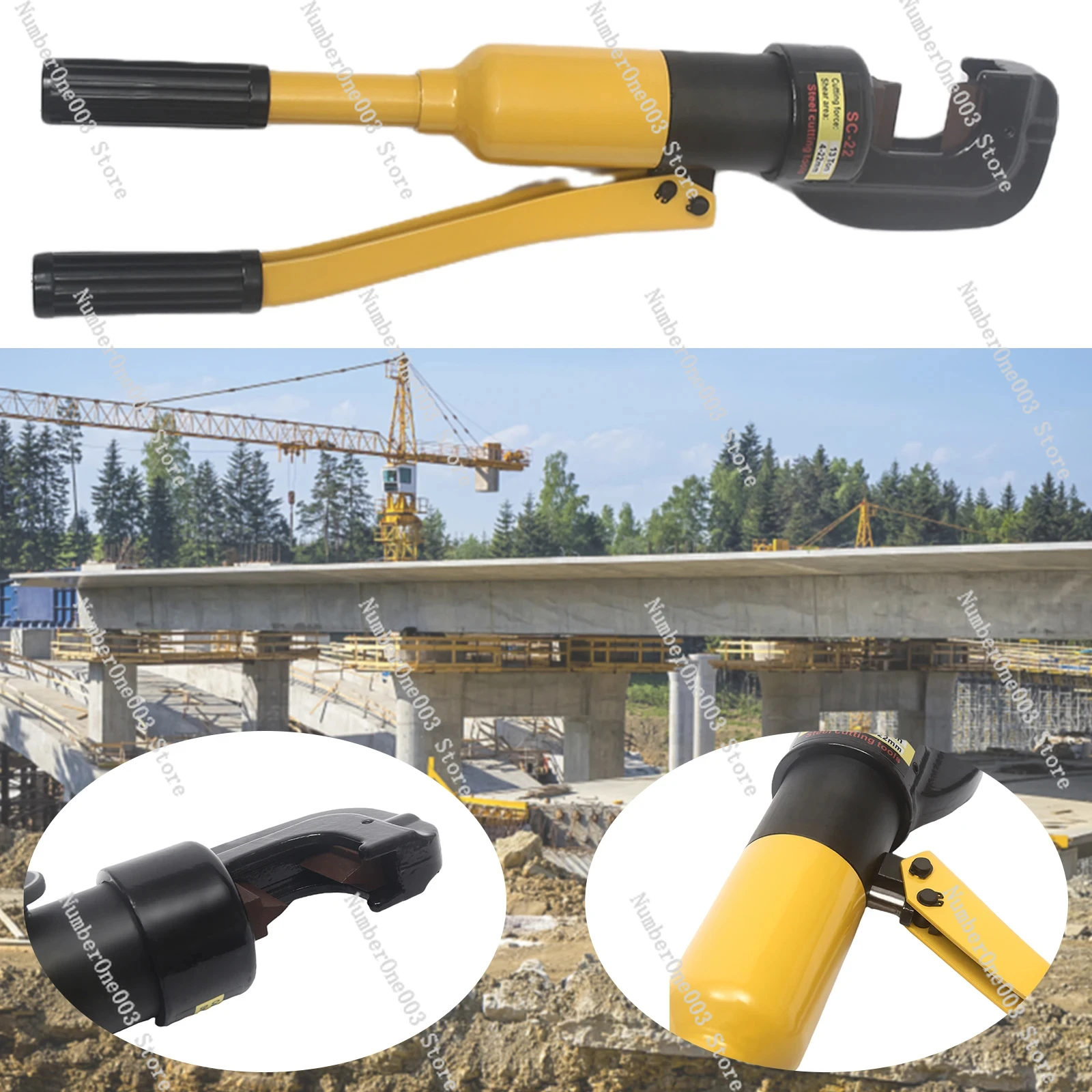 8t hydrauliske armeringsskærere, skæreværktøj, armeringssaks, 4mm to 16 mm passer til armeringshegn, kæder