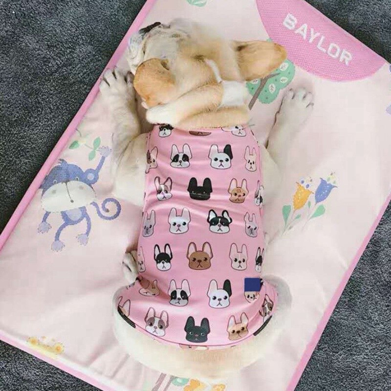Kesä viilentävät lemmikkivaatteet ulkoilu lihava koira liivi paita vaatteet koirille liivi ranskanbulldog vaatteet koirille
