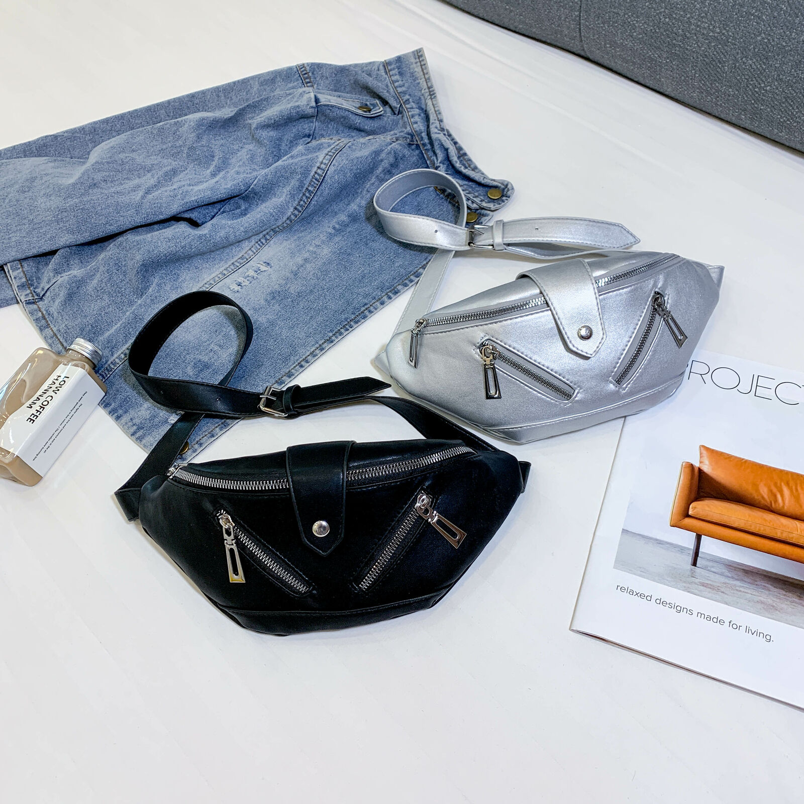 Women Men Waist Bag Fanny Pack Shoulder Chest Bum Purse Travel Zipper Tote Multifunction Sport Waist Pack