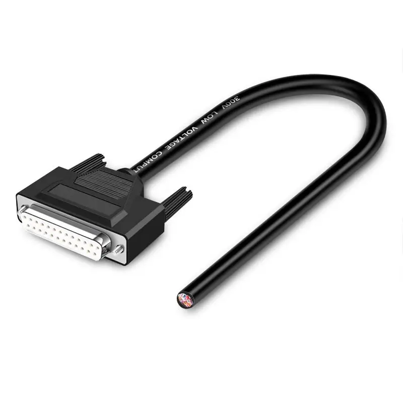 DB9 DB15 DB25 Connector Cable 24AWG 9/15/25 Pin Soldering-free Signal Line Male Female RS232 Serial Port Plug Shielded Data Wire: green / 50-79Pcs