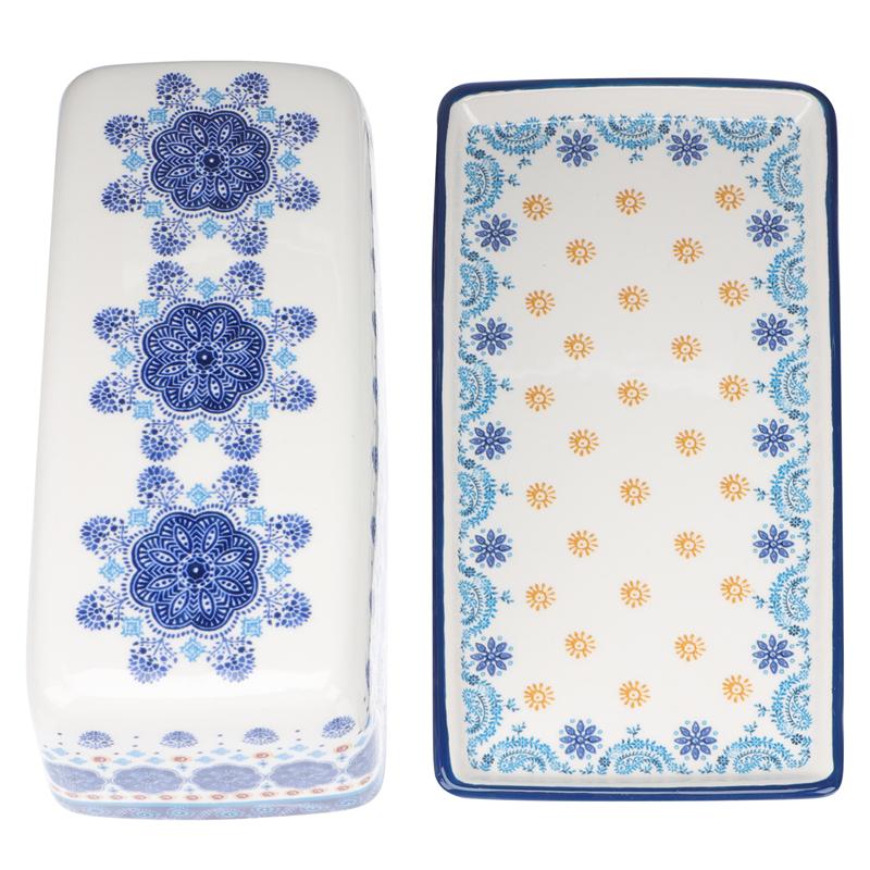 Beurrier Style américain, boîte à beurre en céramique délicate, conteneur à beurre, porte-beurre, assiette à outils, stockage de fromage, 1 pièce