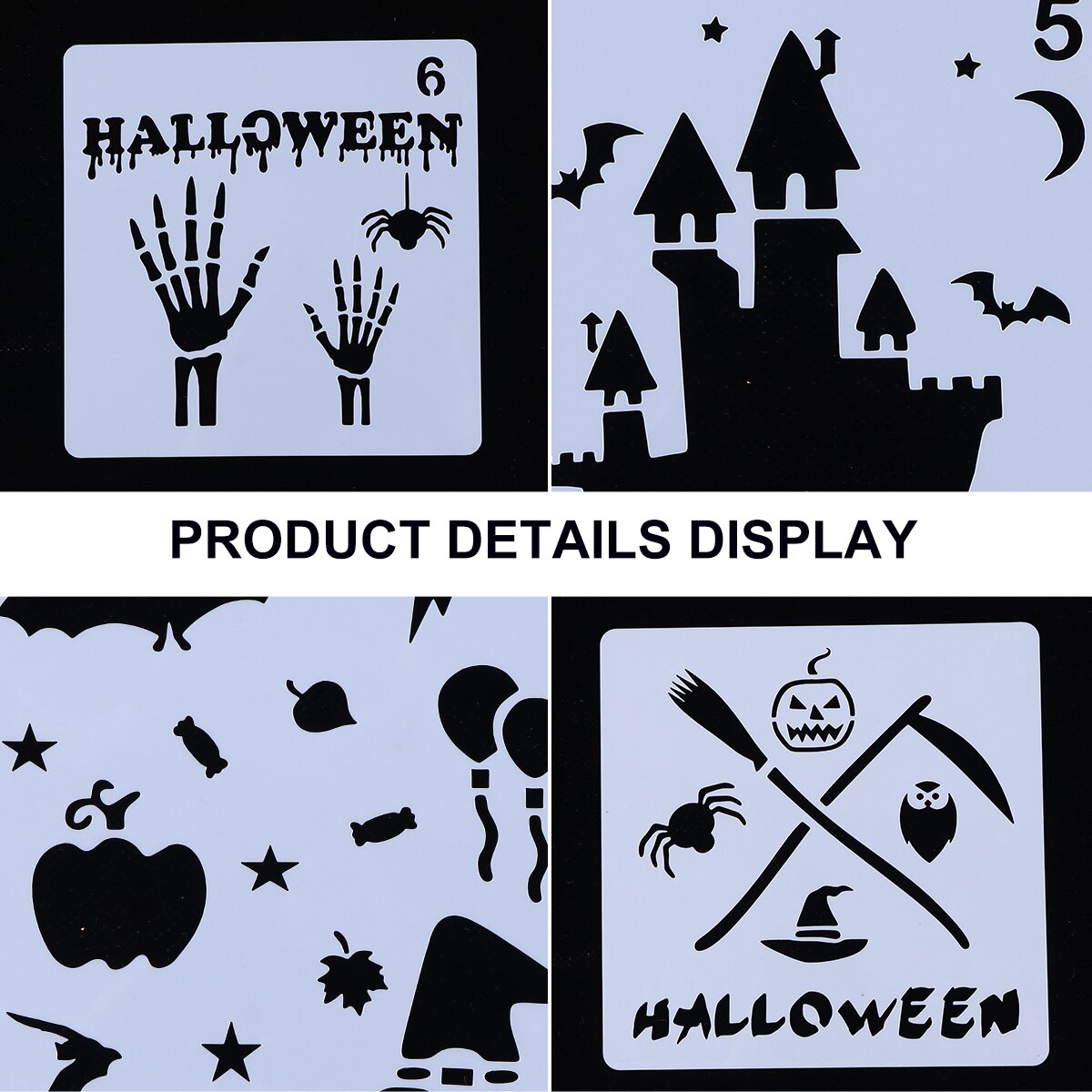 15pcs Halloween Stencil Painting Templates Drawing Template (Random Style)