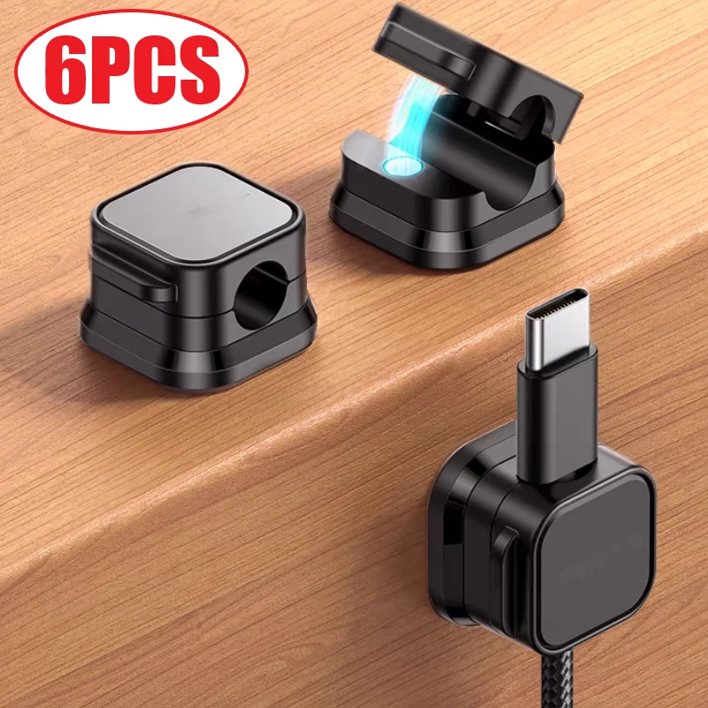 Magnetic Cable Clips Cable Organiser Adjustable Cord Holder Under Desk Organizing Cable Management Wire Organizer Holder