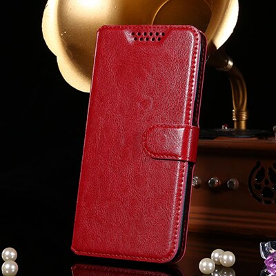 Voor A1 Alpha 21 6.52 &quot Wallet Case Flip Lederen Telefoon Beschermhoes Pu Siliconen Shell: 031K Red