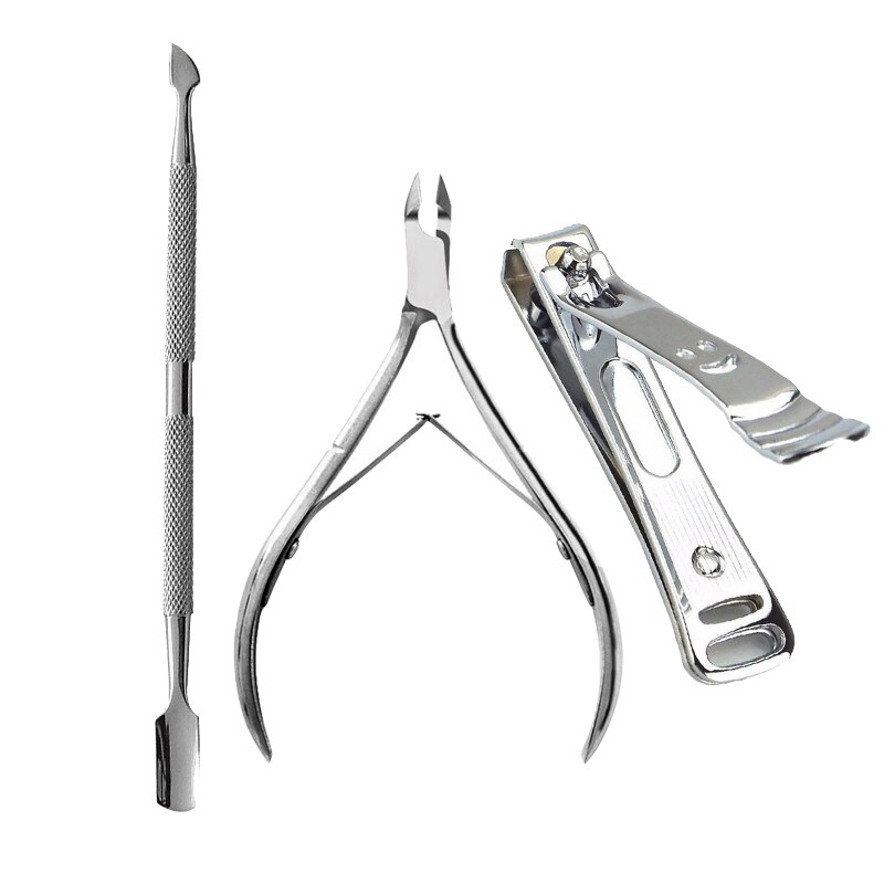 Nagelset manicure pedicureset nagelriemverwijderaar schaar nagel dode huid verwijderen gereedschap nagelriemduwer tondeuse ingegroeide nagelreiniger: Smtsett 010