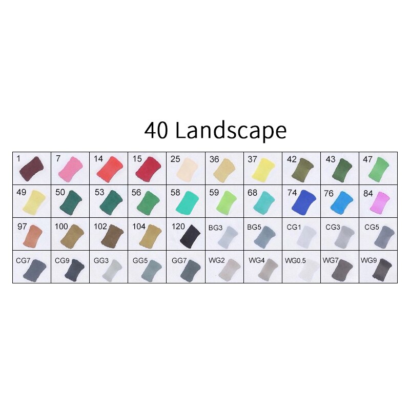 TOUCHFive 40 Colors Art Sketch Markers Set Brush Pen For Draw Manga Animation Dual Headed Alcoholic Oily Based Ink: Light Grey