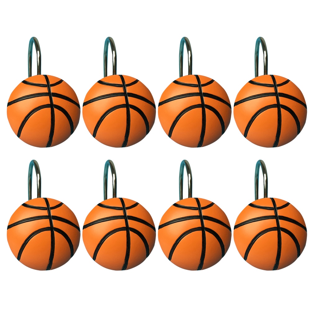 12 stuks Decoratieve Duurzaam Leuke Basketbal Vorm Creatieve Bad Gordijn Douche Gordijn Hangers Haken voor Douche Badkamer
