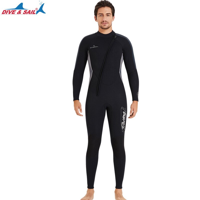 Uomo 3MM Neoprene Full-Body Scuba mute da sub calde cerniera anteriore surf Snorkeling pesca subacquea mute bagnate nuoto: 1 / M