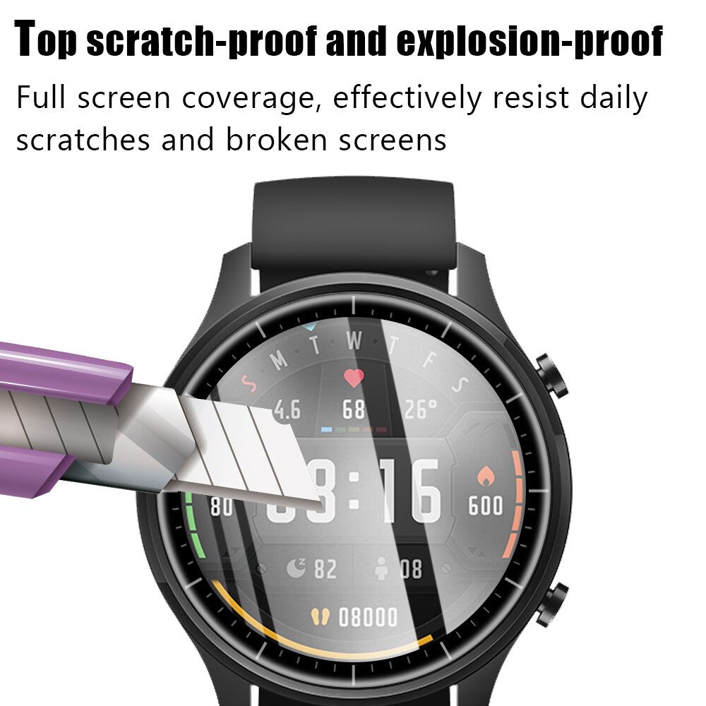 Pellicola protettiva con bordo curvo 20D per Xiaomi Mi Watch Color Global 2020 Smart Watch accessori per la protezione dello schermo morbido (non in vetro)