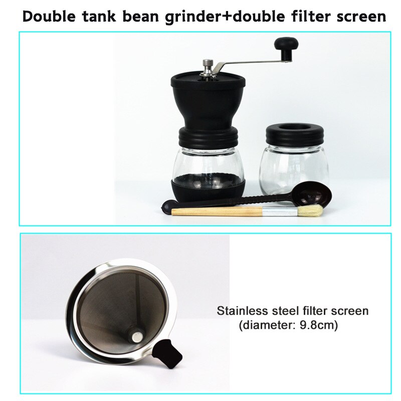 Manual coffee bean grinder hand-cranked grinder household small-scale washed ceramic grinding core manual grinder: 5