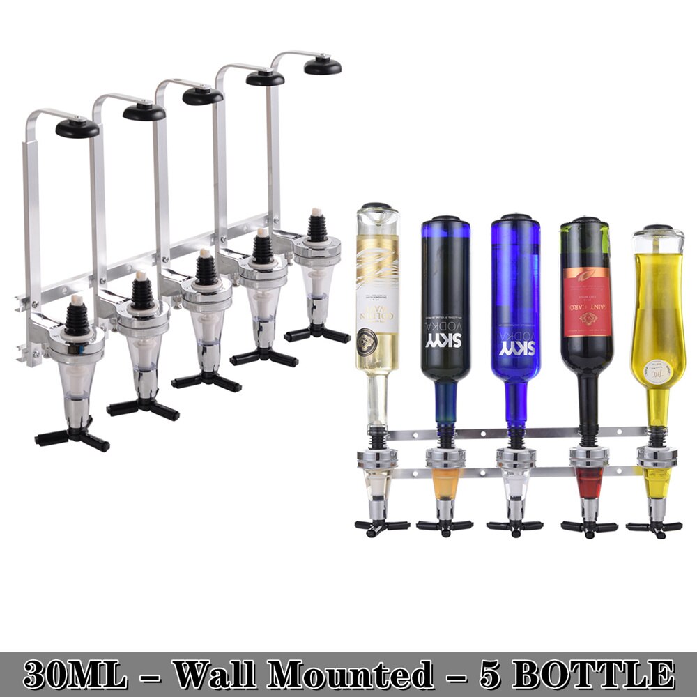 Distributeur de liqueur mural 1-6 bouteilles, support pour Cocktail, vin, bière, Bar, distributeur de boissons, séparateur d&#39;alcool: 5 Bottle