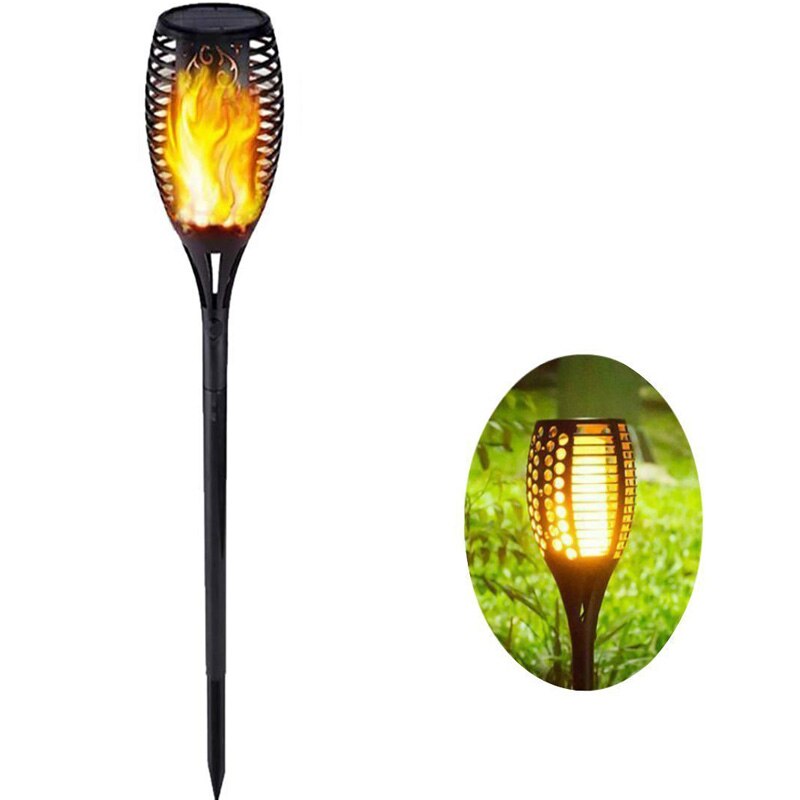 Solar Torch Lights Waterproof Dancing Flickering Effect Stake Flame Lantern Outdoor Landscape Decoration Garden Patio Pathway: 33Led 1 Pack