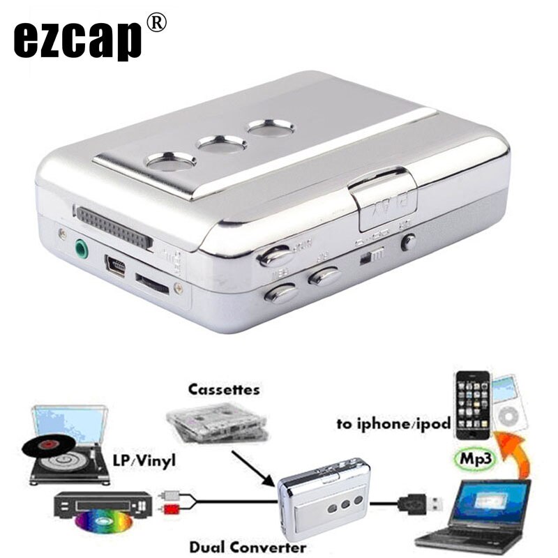 Echte Originele Ezcap Lp/Vinyl Tape Naar Pc Record Dual Hybrid Usb Cassette MP3 Converter Audio Capture Walkman muziekspeler