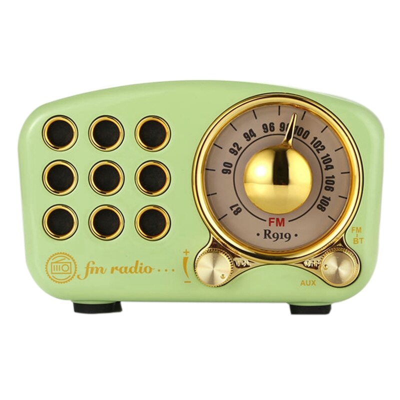 R919 retro Radio Bluetooth Lautsprecher, FM Radio Mit Altmodische Klassische Stil, Bluetooth, Tf-karte Slot: Grün