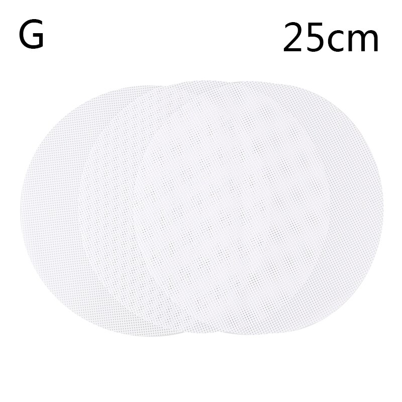 3Pc Round Non-Stick Silicone Steamer Pad White Dim Sum Paper Home Restaurant Steamers Mat Kitchen Cooking Tools: G