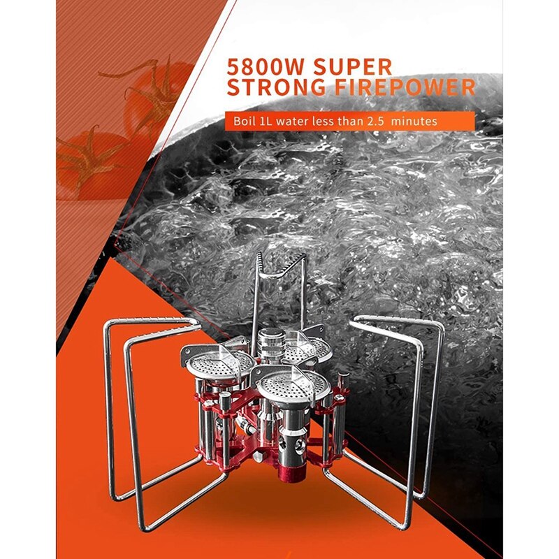 Camping Stove 5800W Ultralight Stove,Lightweight Outdoor Camping Stoves Portable Propane Burner, Support Up to 25KG