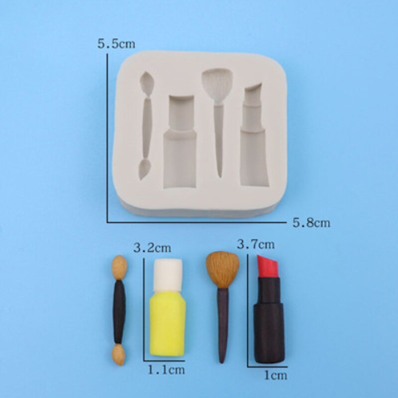 Make-up kwastentas mal fondant taart decoratie gereedschap siliconen mal suikerwerk chocolade bakgereedschap voor taarten gumpaste vorm: Zj0802
