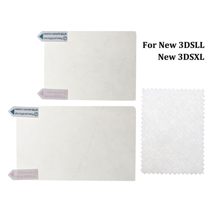 JCD Film de protection transparent inférieur supérieur pour Nintend NDS DSi NDSi XL LL NDSL DS Lite peau de protection d'écran LCD avec emballage: WHITE