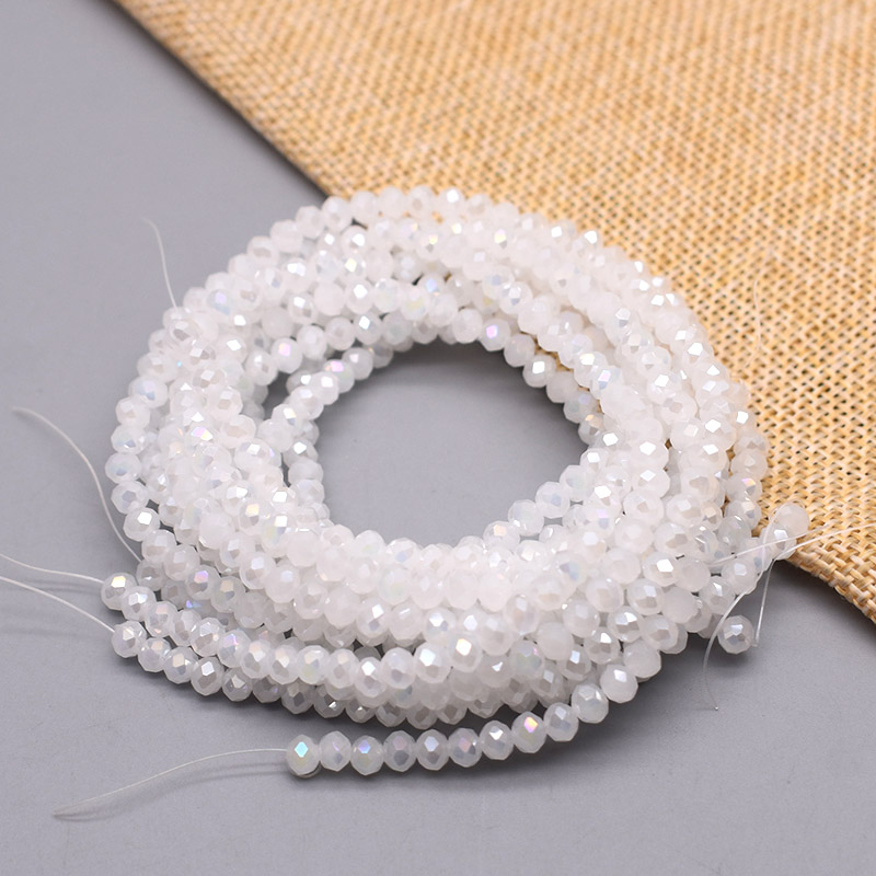 Shiny Color 4mm Rondelle Crystal Glass Beads Faceted Loose Spacer Glass Beads for Jewelry Making DIY Bracelet