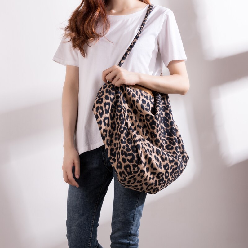 MABULA Übergröße Herbst Leopard Patern Tote Schulter Taschen Große Kapazität Wiederverwendbare Einkaufstasche Eco Freundliche Handtasche