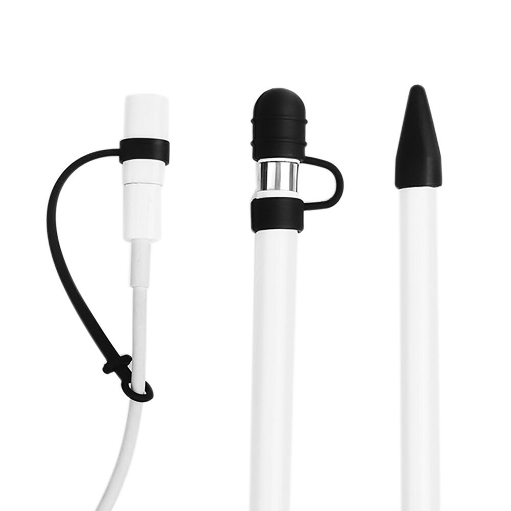 Cobertura de silicone 3 em 1 para apple pencil, estojo para lápis, capa com ponta para suporte, adaptador para ipad pro 10.5 12.9 9.7, estojo para lápis o5