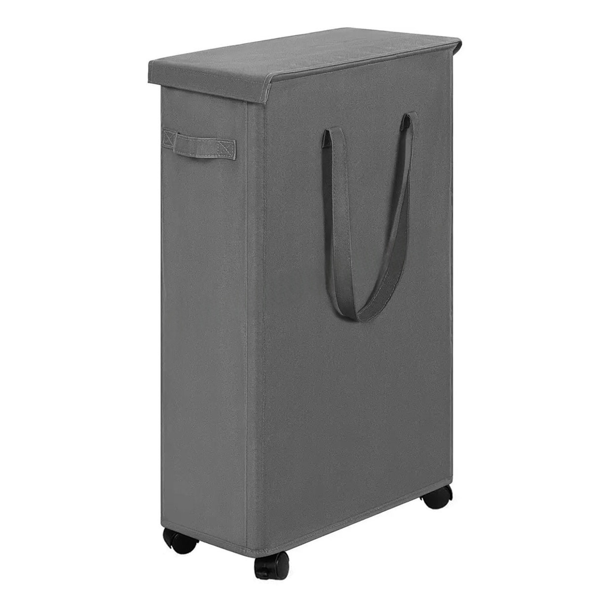 27,6 inch Oxford stoffen wasmand met wielen - opvouwbare kledingmand, speelgoedopbergtas en badkamerwasmand: Light Grey