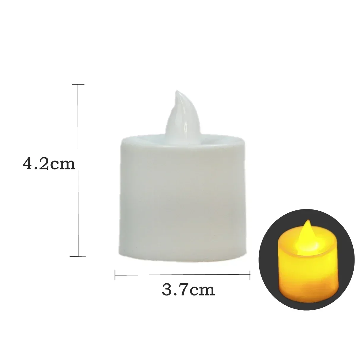 LED-vlamloze kaars Kerstmis met batterij flikkerende schakelaar Theelichtjes Bruiloft Home Decor Kaars Nachtlampje op batterijen: Warm White / Dark Gray