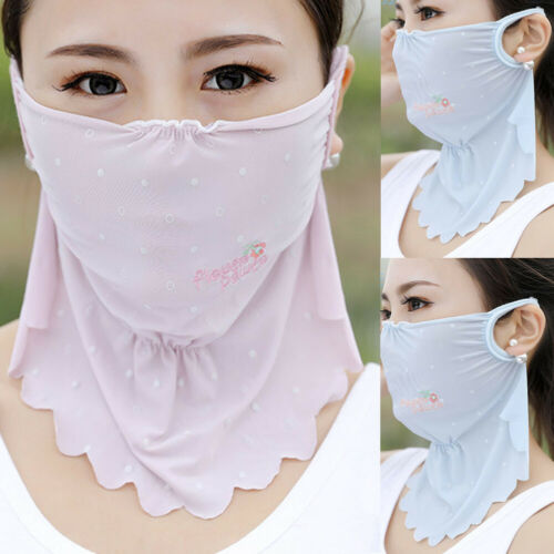 draussen Sport Frauen Maske Sonne UV Schutz Ultra Dünne Sommer Sonnencreme Volle Gesicht Maske