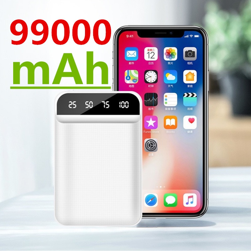 Mini Power Bank 99000Mah Snel Opladen Power Bank 99000Mah Draagbare Externe Batterij Oplader Voor Iphone Xiaomi