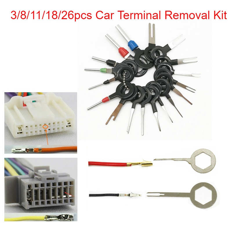 11/18/26pcs Car Puller Tool Kit Set Automotive Wires Terminals Remover Auto Repair Tool Stylus Pins Hand Tooling Car Accessories