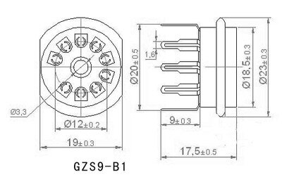 5pcs ceramic tube socket Small 9 pin tube socket GZC9-B Silver foot for 12AX7 12AU7 ECC83 12AY7 12AZ7 12BH7