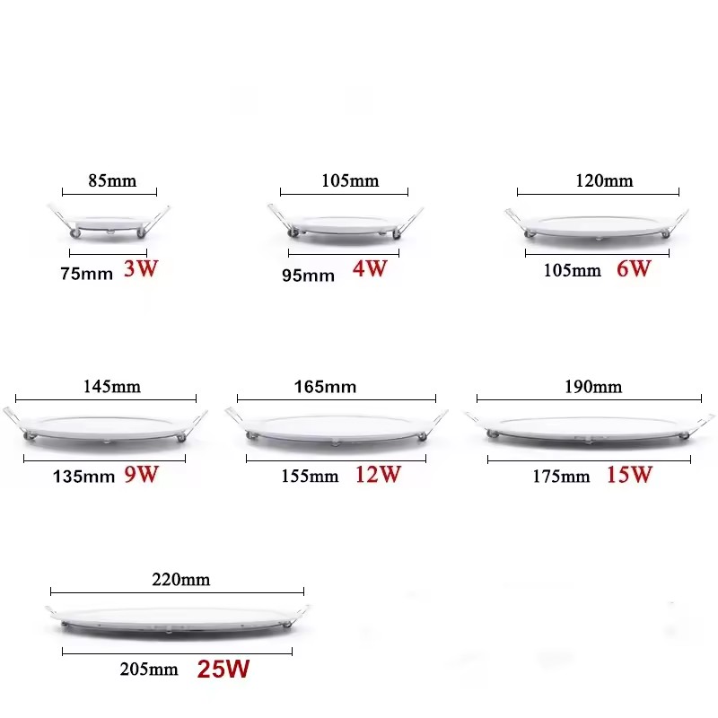 3W-25W Warm White/Natural White/Cold White LED ceiling recessed grid downlight / slim round panel light + drive