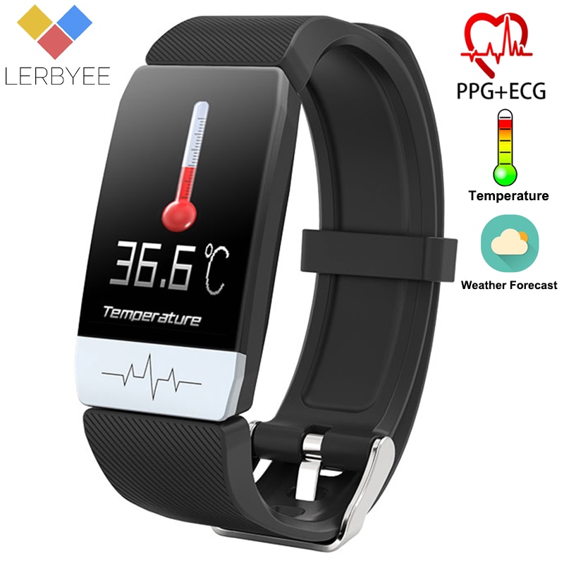 T1 Fitness Tracker Lichaamstemperatuur Monitor Ecg Bloeddruk Smart Armband Horloge Fitness Tracker Wrisatband Smart Horloge