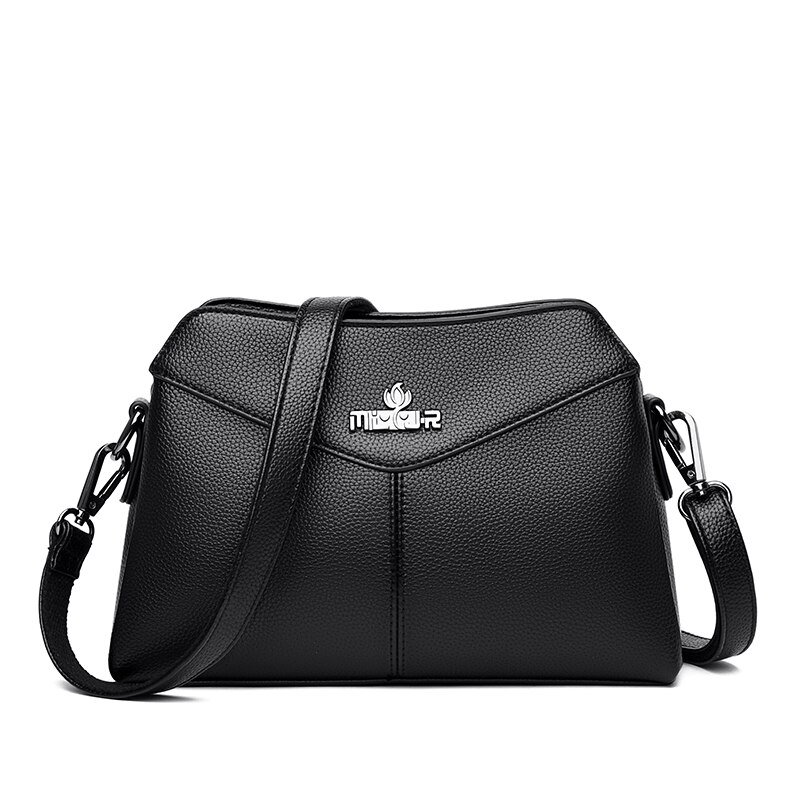 Olsitti Pu Lederen Crossbody Tassen Voor Vrouwen Luxe Handtassen Dames Grote Capaciteit Messenger Bag: Black