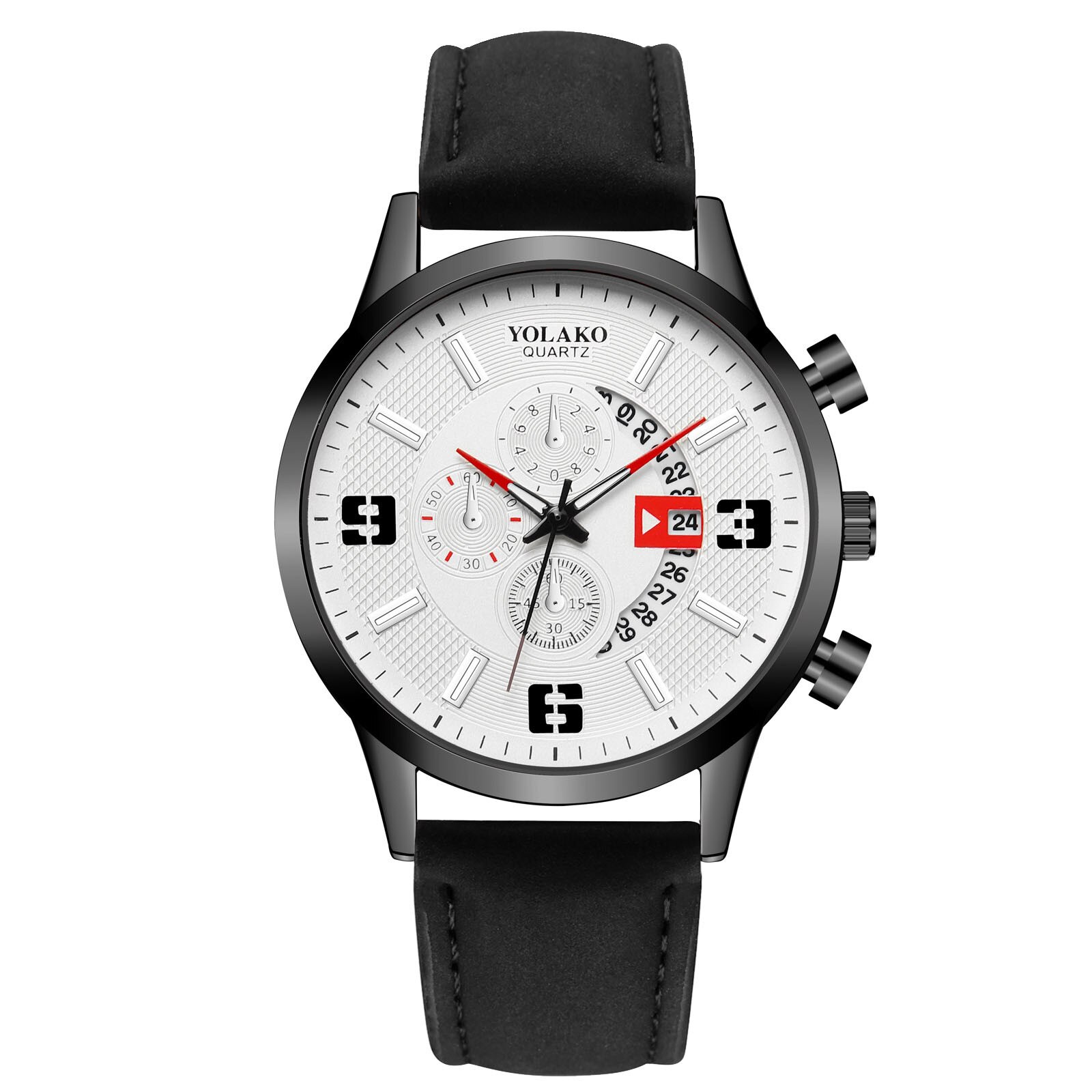Trend Casual Mannen Quartz Horloge Stijlvolle Dial Horloges Klok Temperament Mannen Lederen Horloges Relogio Masculino: B