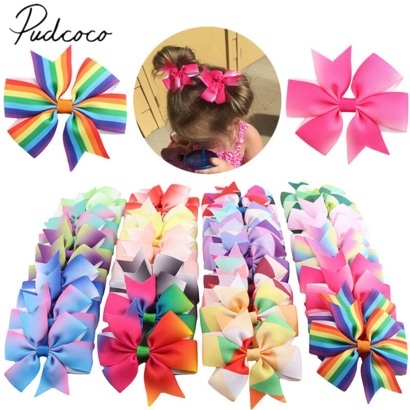 Accessoires pour bébés filles | 40 pièces/ensemble, nœuds de cheveux pour enfants, Clips de cheveux en Alligator, accessoires Photo pour bébés,