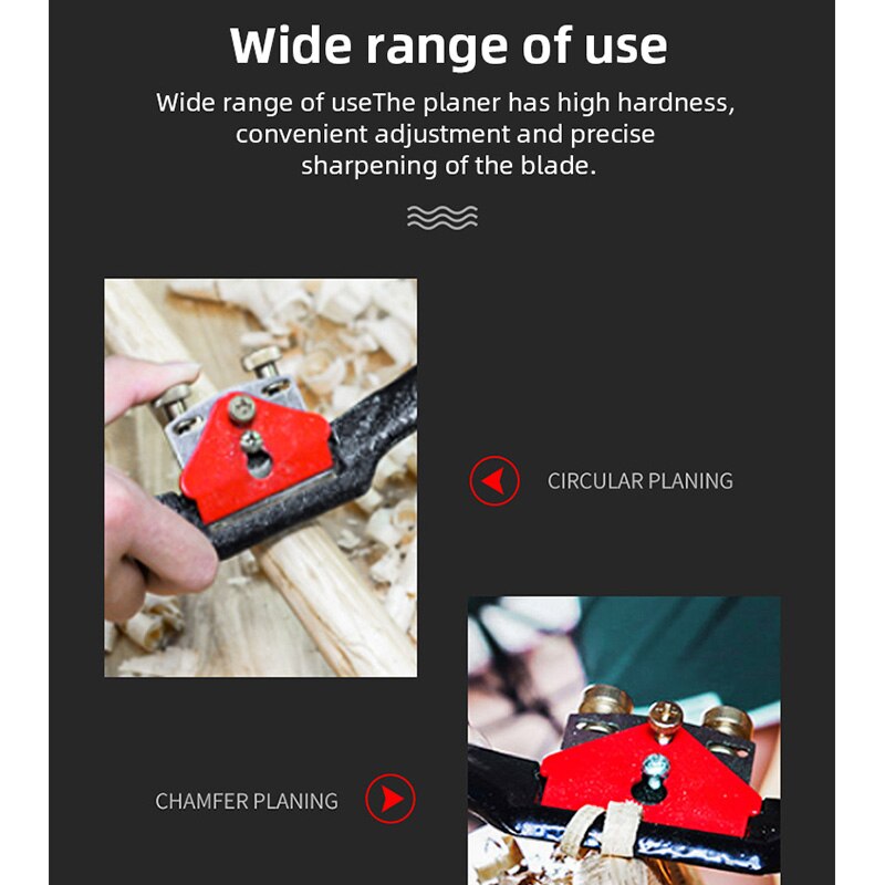 Cepillo de mano para carpintería, herramientas de recorte de borde de corte de madera con hoja cepilladora de repuesto para carpintero, avión, Spokeshave, 250mm