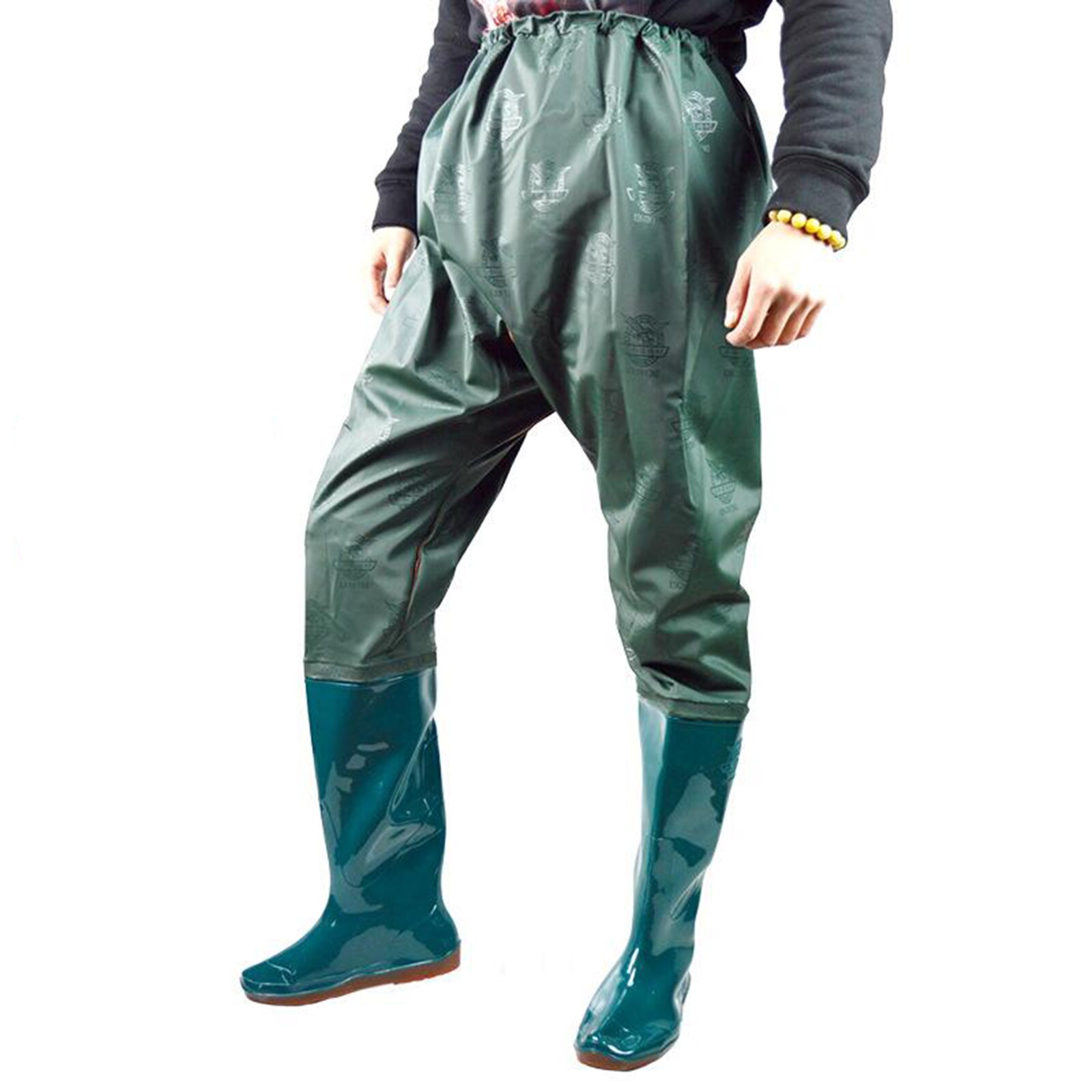 Waterproof Fly Fishing Hip Waders PVC Boots with Sole Nylon Carp Coarse Fishing Wading Sock Stocking Gardening Water Pants