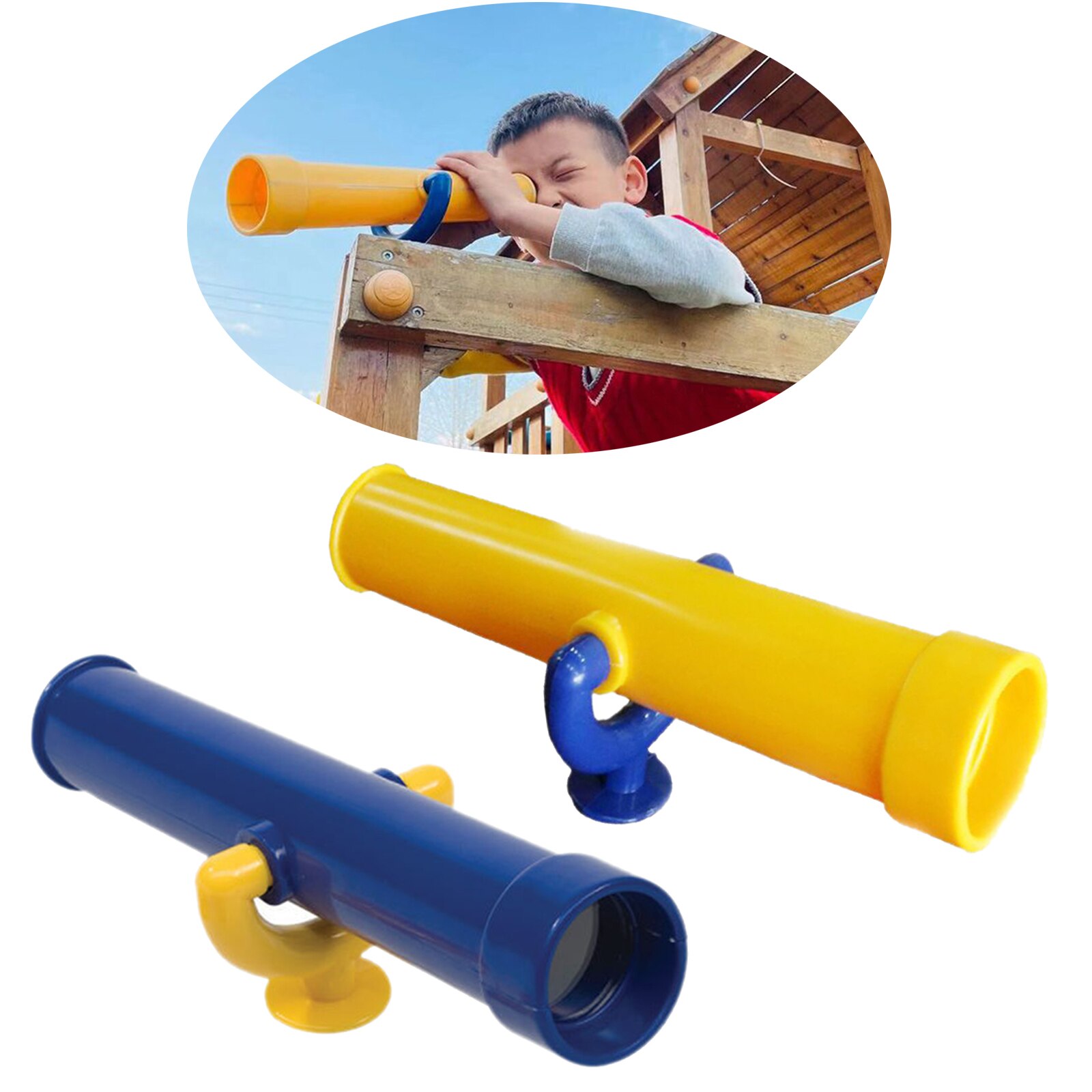 Outdoor Kids Monocular Pirate Telescope Plastic Science Toy for Outdoor Wooden Swing Set Interactive Learning Ages 3+