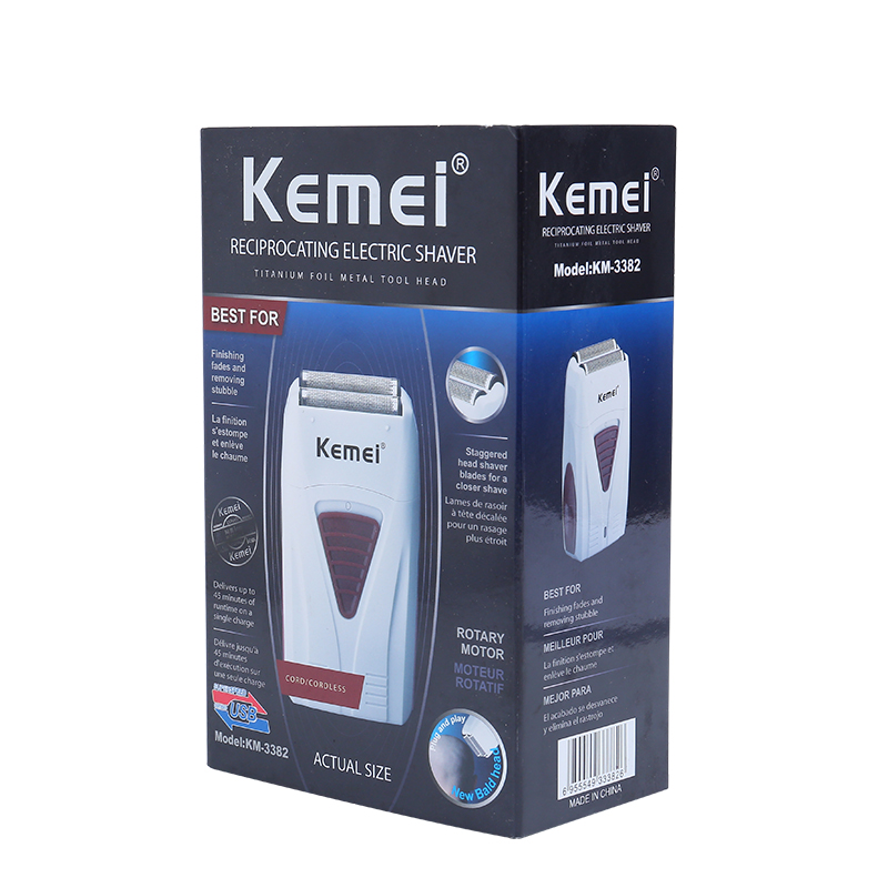 Kemei-3382 Professionele Scheerapparaat Tondeuse Tondeuse Ontharing Mannen Scheermes