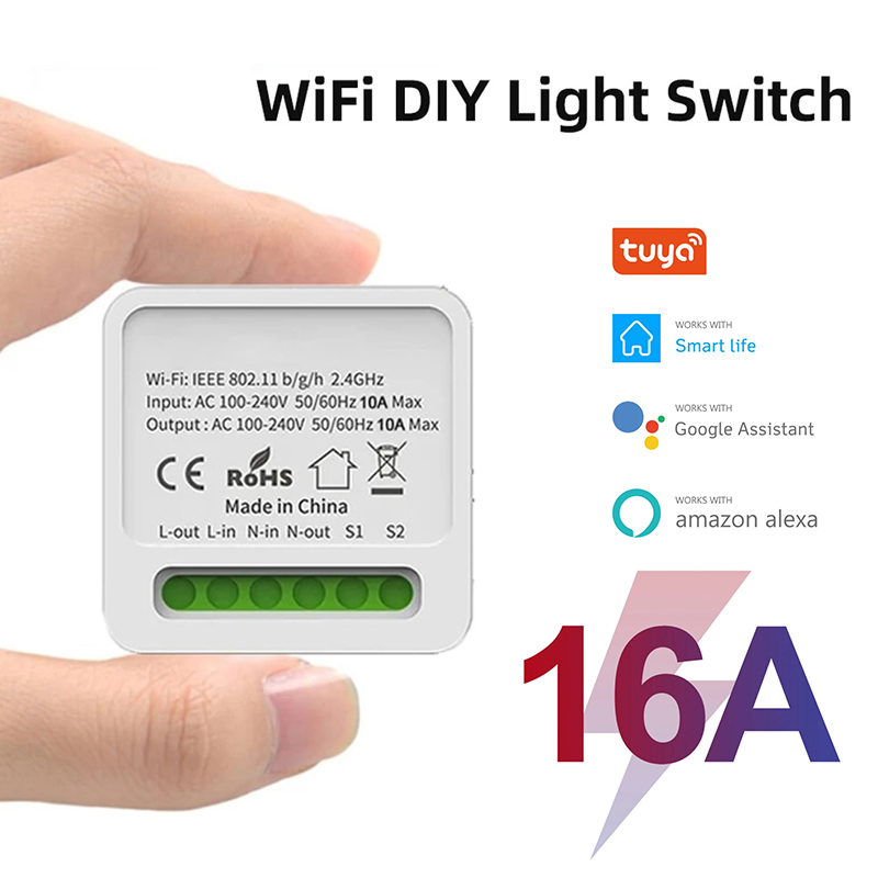 Tuya 16A WiFi 3.0 Smart Switch FAI DA TE Mini Vita Intelligente Automazione Temporizzazione Interruttore Funziona Con Alexa Google Smart Home Yandex Alice
