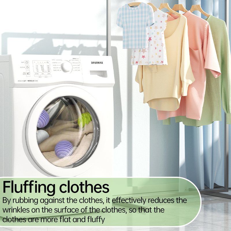 Bola de lavandería reutilizable, Bola de limpieza de pelo de ropa de silicona, bola de lavandería suave antienvoltura, bolas secadoras para lavadora doméstica