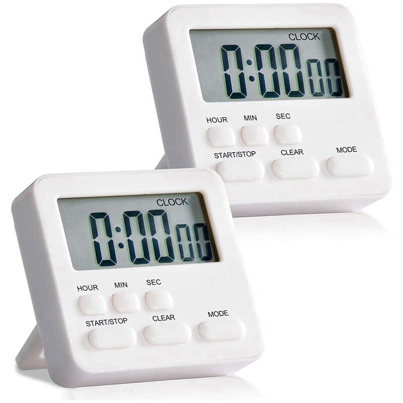 24-Hours Digital Kitchen Timer, Large Display, Loud Alarm, Magnetic Backing Stand Memory Recall Function Count-Up: Khaki