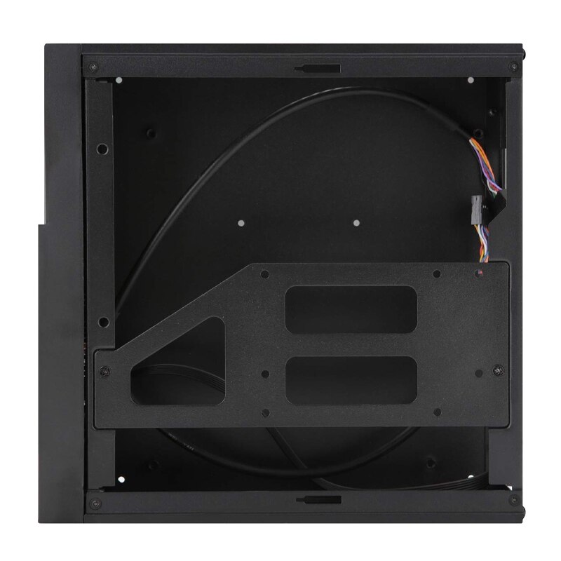 MX01 SECC Fanless Mini ITX HTPC Chassis with 3.5 inch Hard Drive Bay and Vertical Stand Foot (Black)