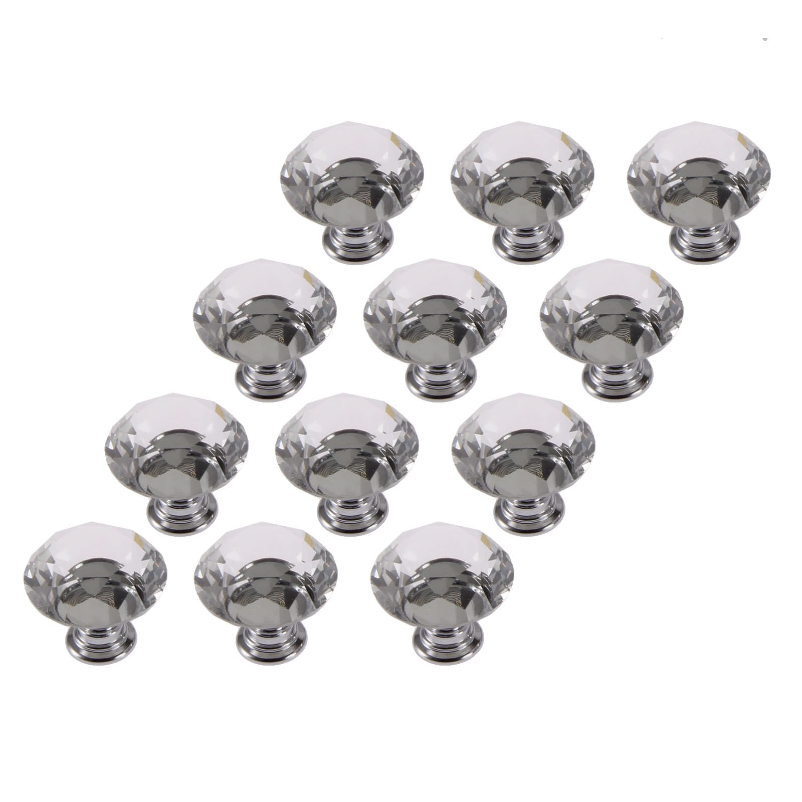 12 stk 30mm krystal glas dørhåndtag skuffe skab møbel køkken skab garderobe greb håndtag