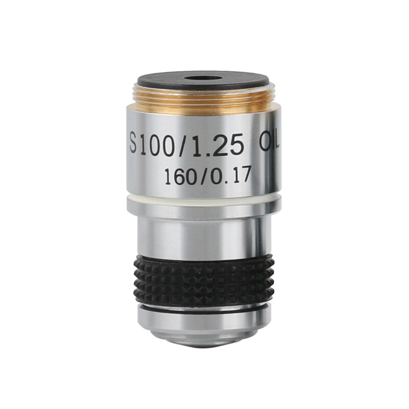 185 Series Black Biological Microscope Achromatic Objective Lens 4X 10X 20X 40X 60X 100X RMS 20.2mm Objective Parts
