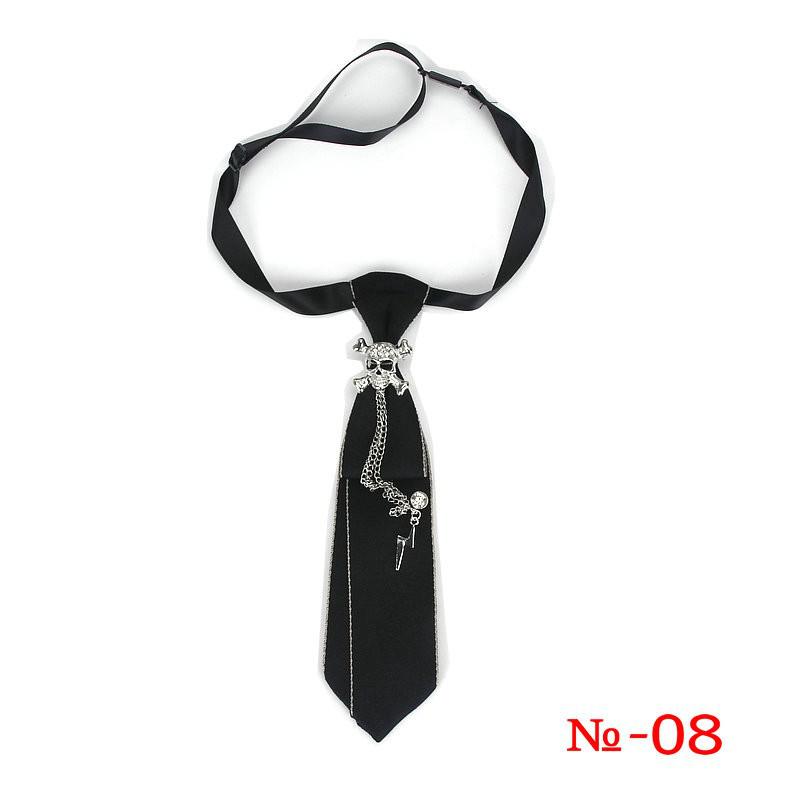 Corbata de cinta negra hecha a mano, joyería de diamantes de imitación de cristal, camisas Unisex, Collar para niños, corbatas para el cuello, uniforme escolar, corbata para mujer: 8